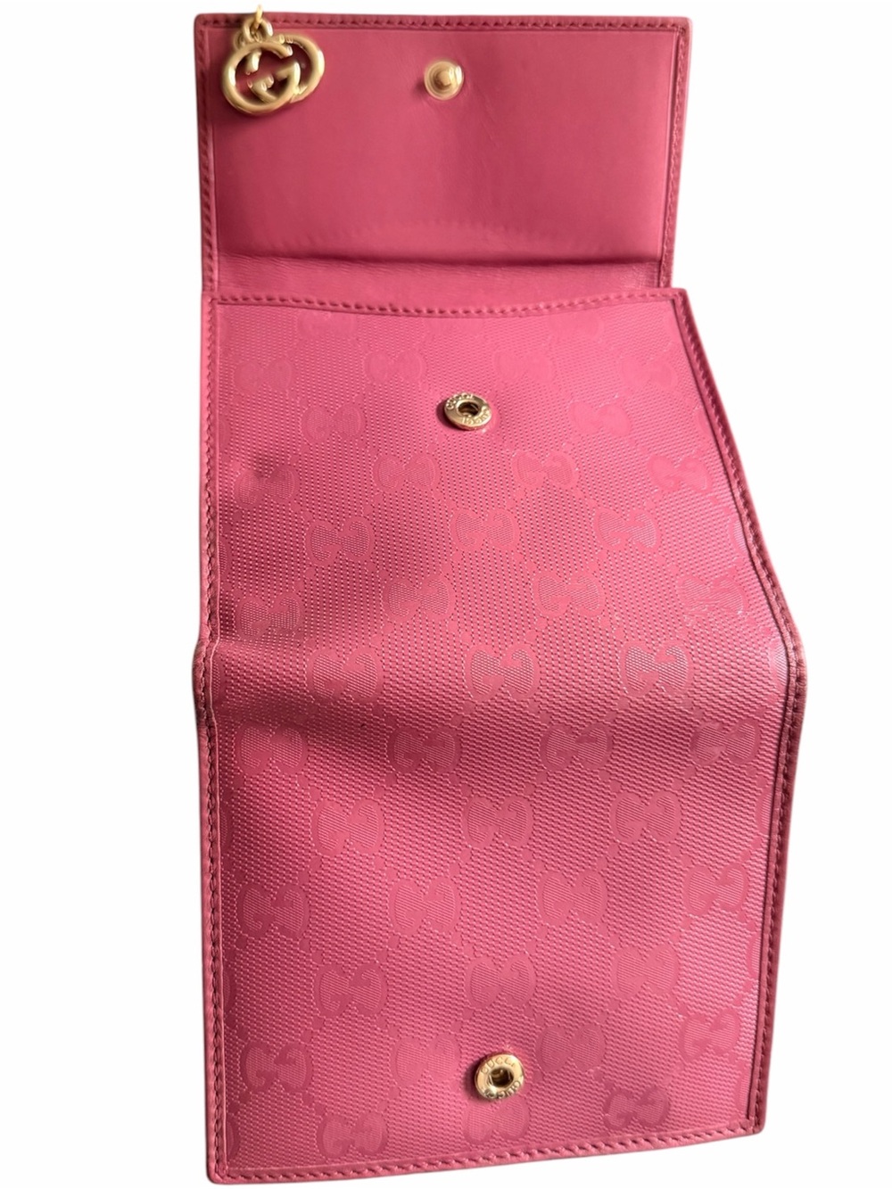AUTHENTIC Gucci Rose Pink GG Embossed Leather Wallet- FREE COA - Picture 9 of 10
